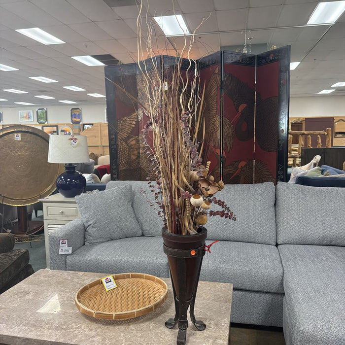 SILK PLANT WITH LEATHER VASE AT