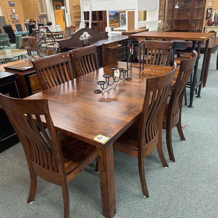 FUSION DESIGN TABLE WITH 6 CHAIRS AND 2 LEAVES BKSH