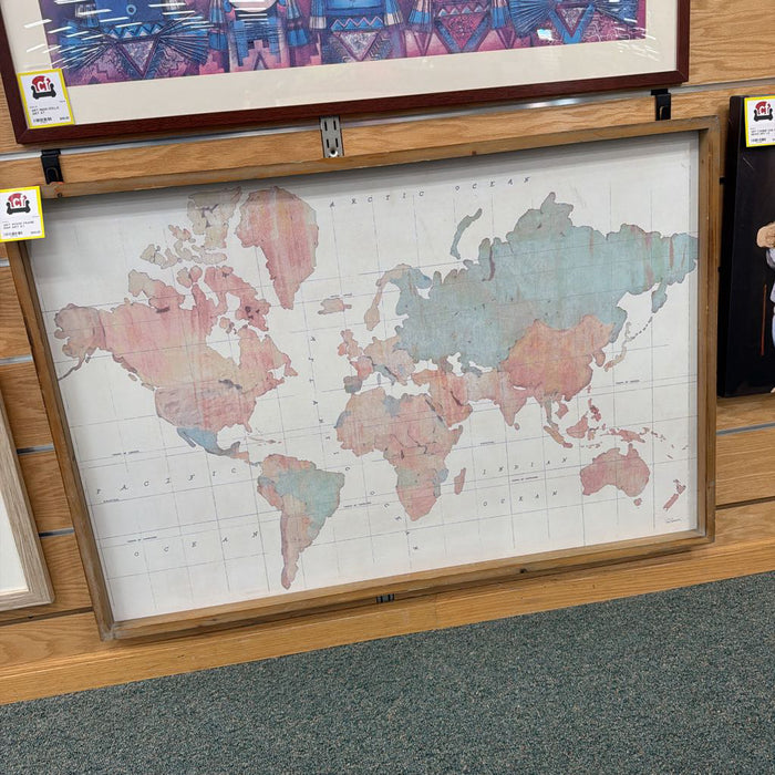 WOOD FRAME MAP ART AT