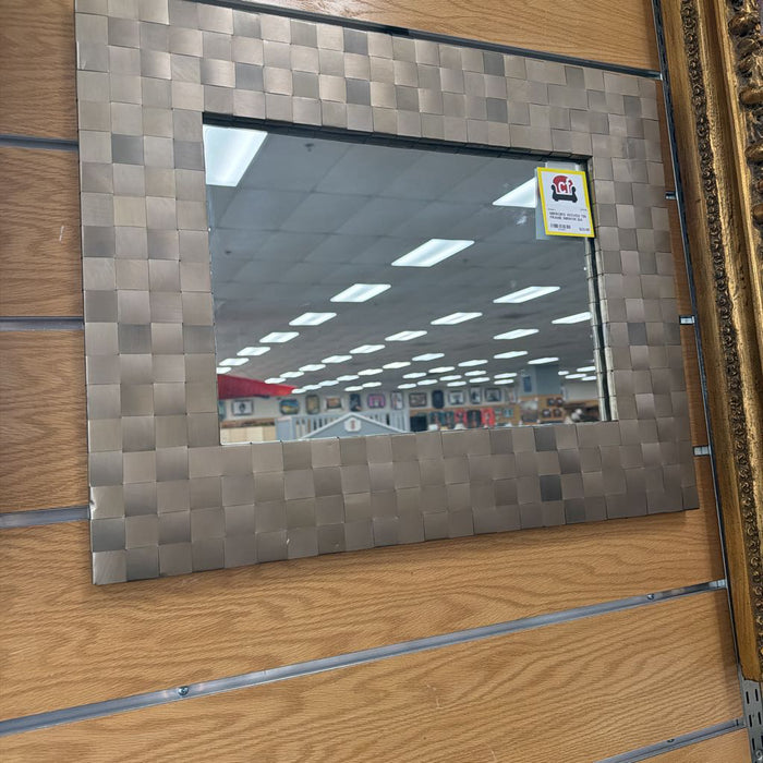 WOVEN TIN FRAME MIRROR