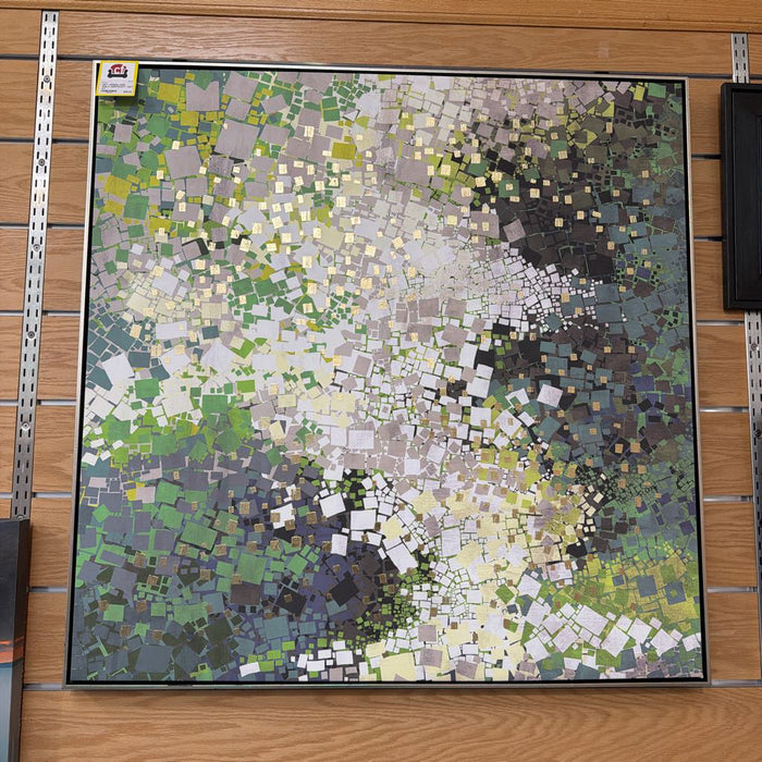 GREEN AND GOLD ABSTRACT ART