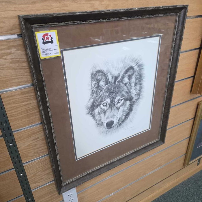 "PENCIL SKETCH" WOLF ART BBM