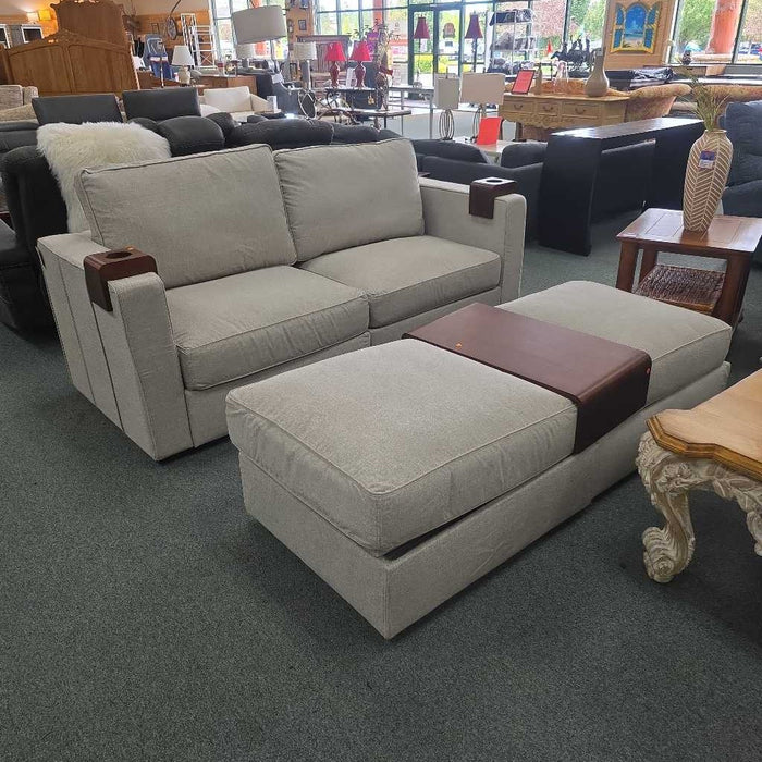 LOVESAC LOVESEAT WITH 2 OTTOMANS KLH