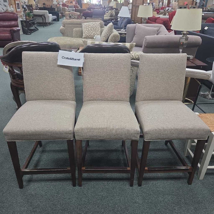 SET OF 3 CRATE & BARREL STOOLS LSH