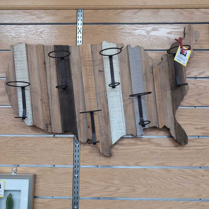 USA MAP WINE RACK