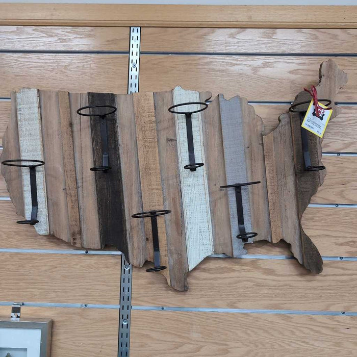USA MAP WINE RACK