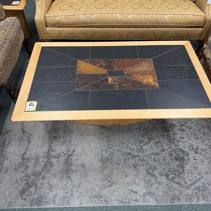 COFFEE TABLE STONE INSET BAH