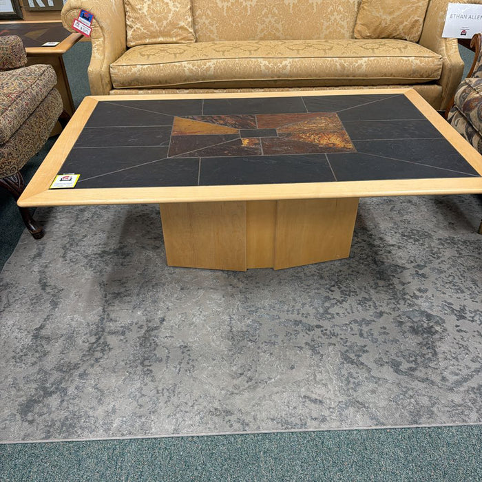 COFFEE TABLE STONE INSET BAH