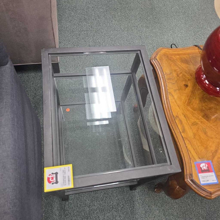 3 TIER GLASS END TABLE AT