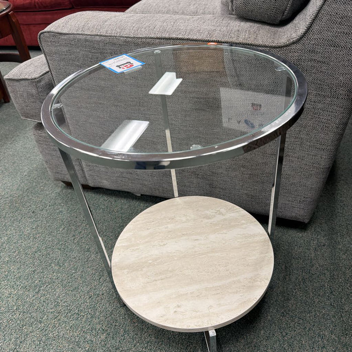 GLASS END TABLE AT