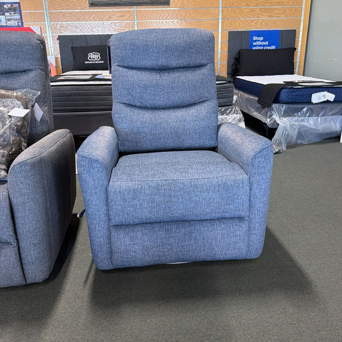 TAKAMI SWIVEL RECLINER BLUE FABRIC