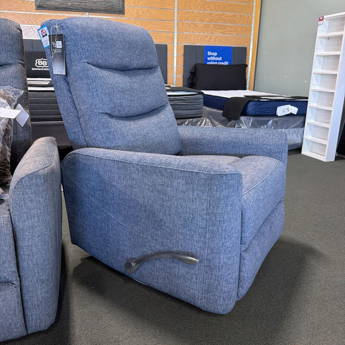 TAKAMI SWIVEL RECLINER BLUE FABRIC