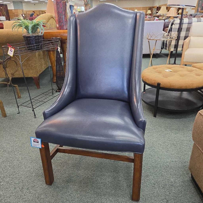 BLUE LEATHER ACCENT CHAIR BAH