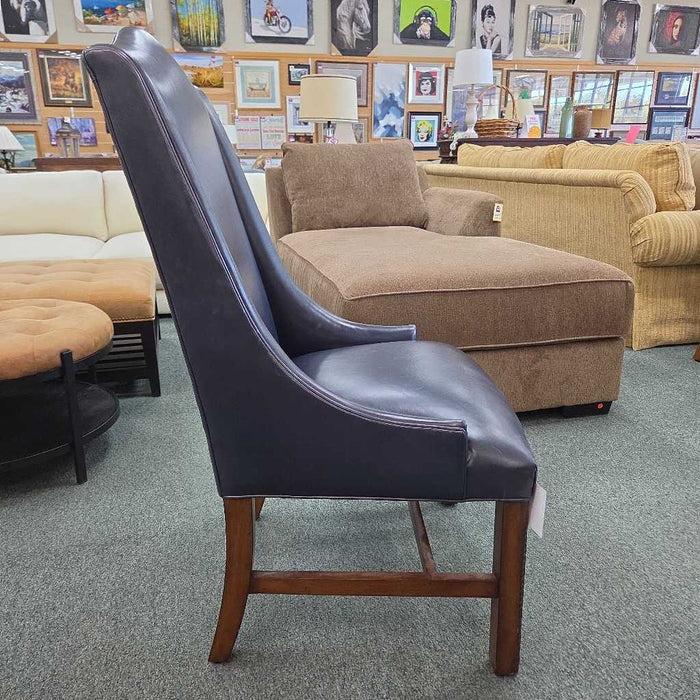 BLUE LEATHER ACCENT CHAIR BAH