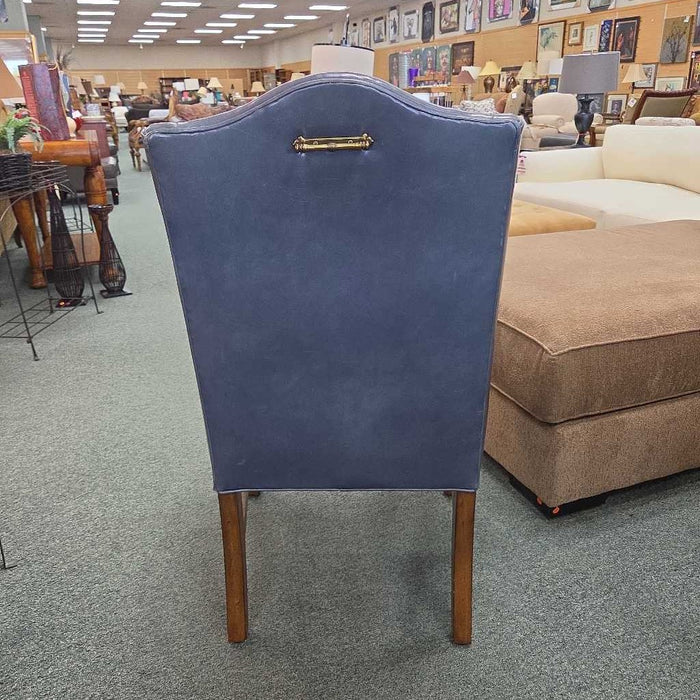 BLUE LEATHER ACCENT CHAIR BAH