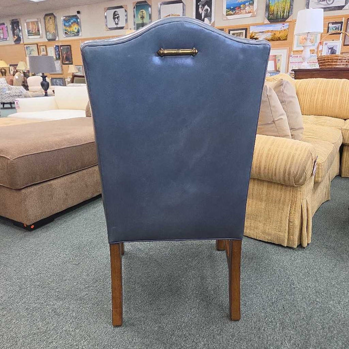 BLUE LEATHER ACCENT CHAIR BAH