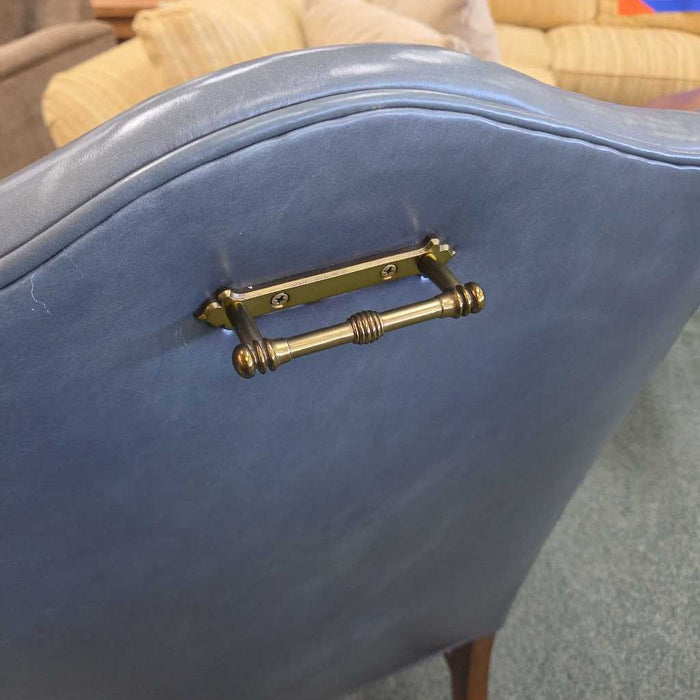 BLUE LEATHER ACCENT CHAIR BAH