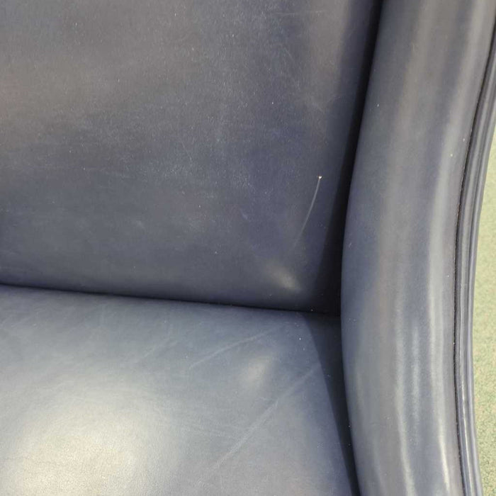 BLUE LEATHER ACCENT CHAIR BAH