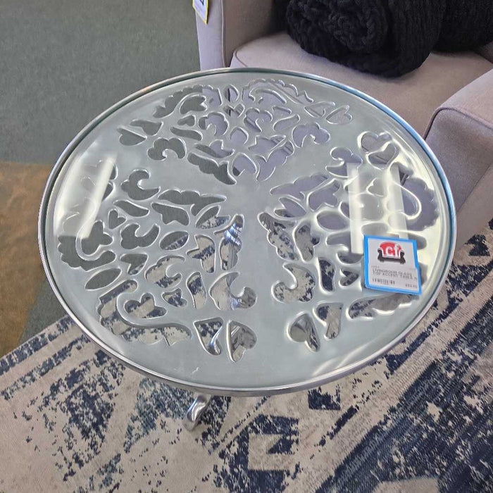 GLASS TOP ACCENT TABLE KL