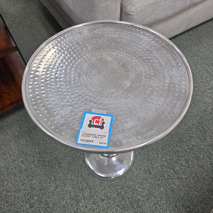 CHROME ACCENT TABLE AT