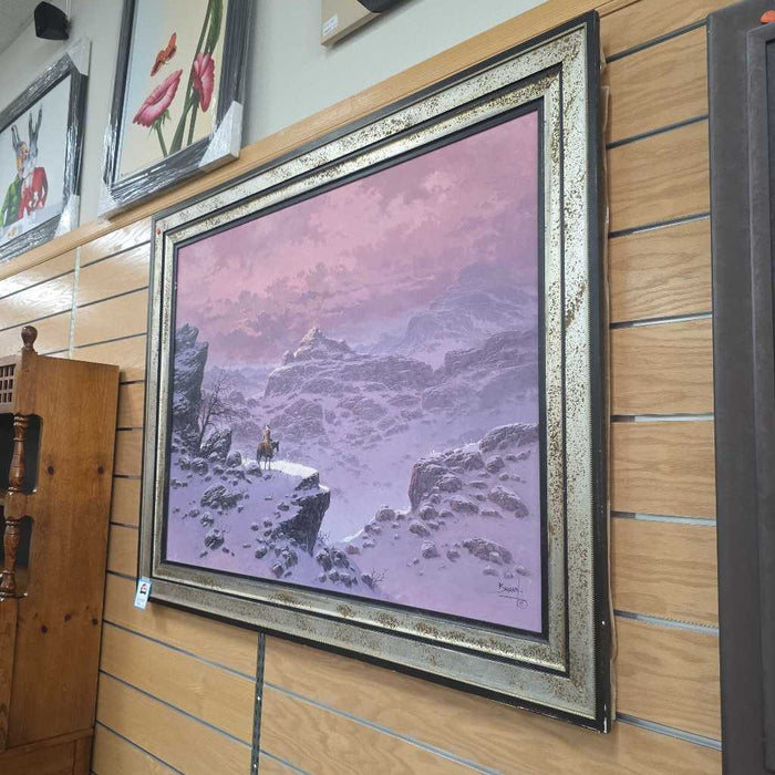 BRAUN WINTER MOUNTAIN SUNSET ART ATH