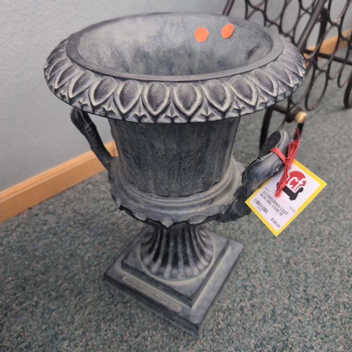 CAST IRON URN VASE MI
