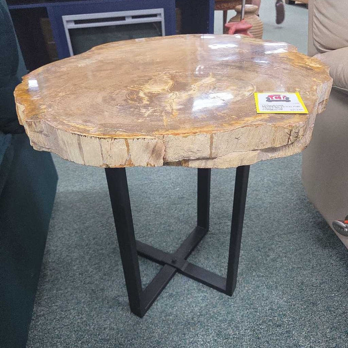 PETRIFIED WOOD END TABLE BCA