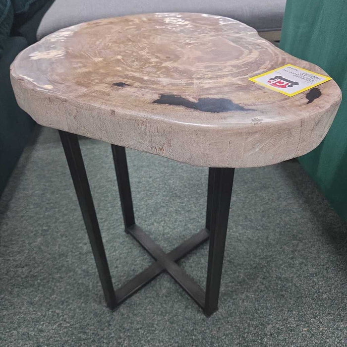 PETRIFIED WOOD END TABLE BAH