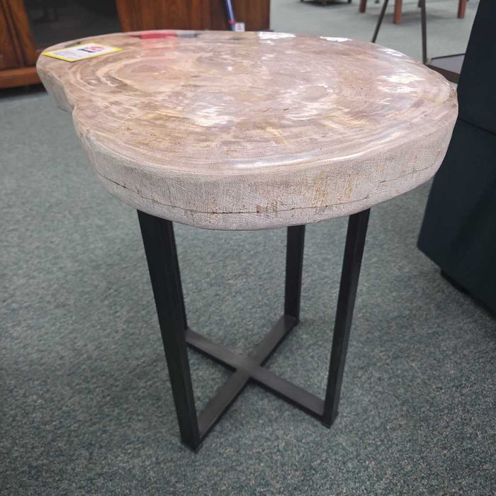 PETRIFIED WOOD END TABLE BAH