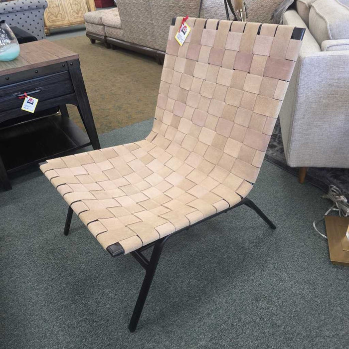 POTTERY BARN SHAY LEATHER ACCENT CHAIR LSH