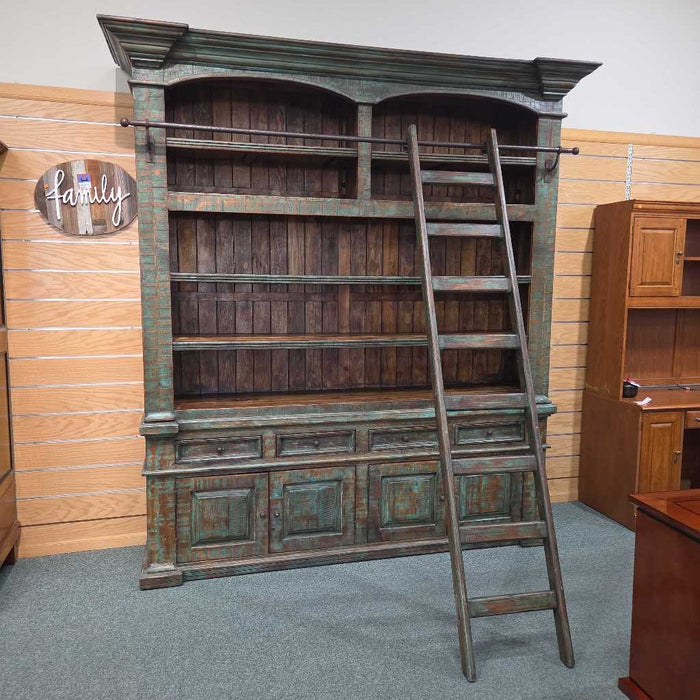 2PC RUSTIC BOOKSHELF WITH LADDER LLCT