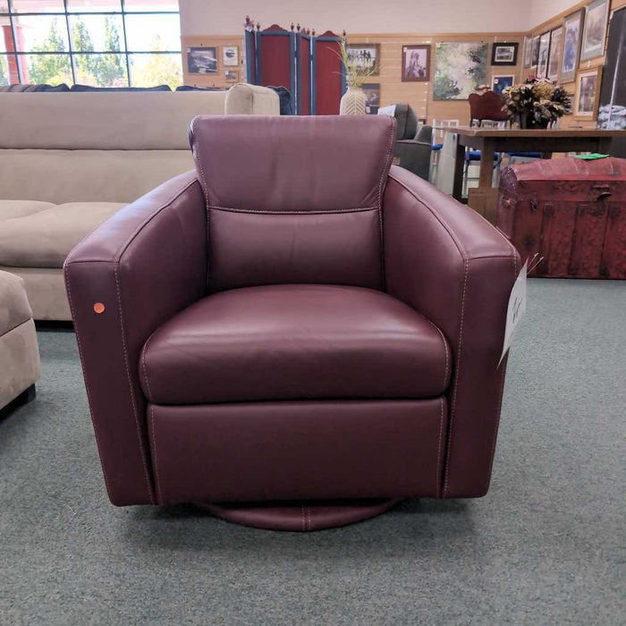 W SCHILLIG LEATHER SWIVEL GLIDER