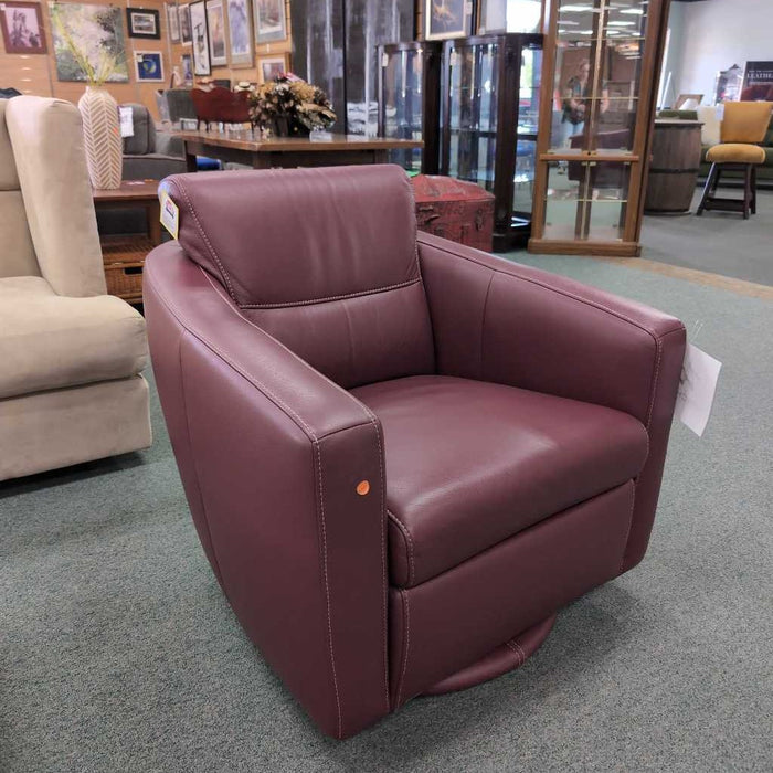 W SCHILLIG LEATHER SWIVEL GLIDER