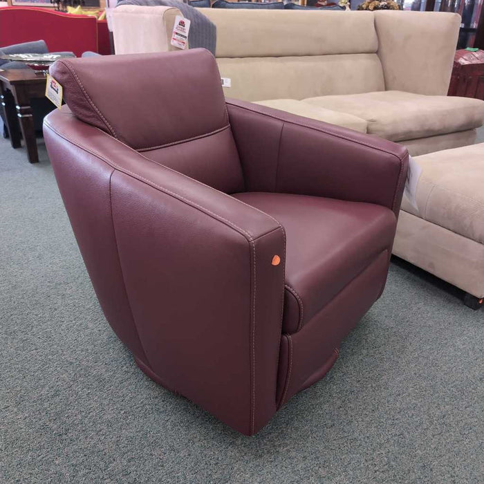 W SCHILLIG LEATHER SWIVEL GLIDER