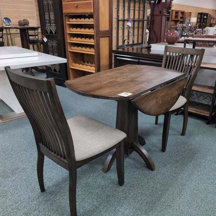 DROP LEAF TABLE WITH 2 CHAIRS BKS
