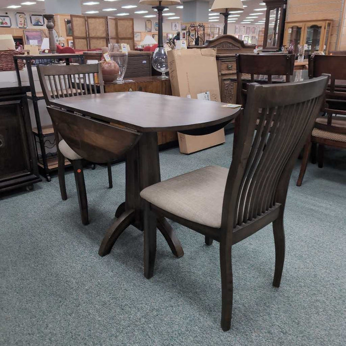 DROP LEAF TABLE WITH 2 CHAIRS BKS