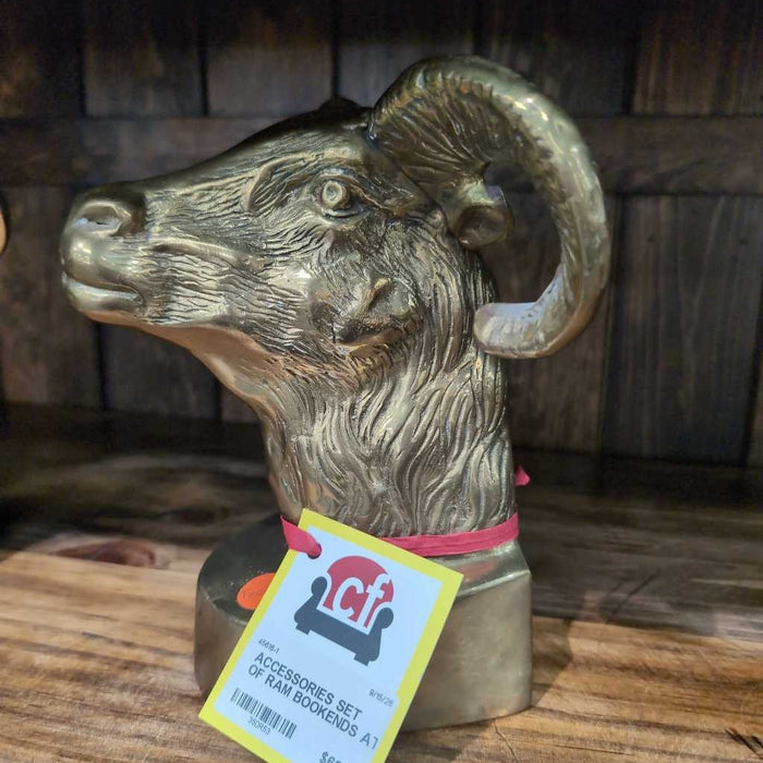 SET OF RAM BOOKENDS AT