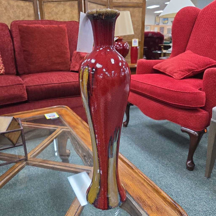 TALL RED & YELLOW VASE BA
