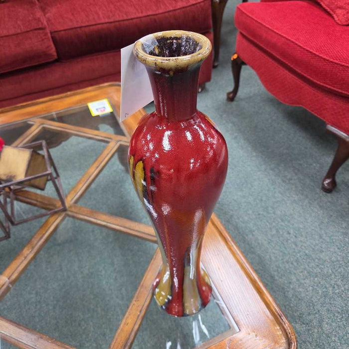 TALL RED & YELLOW VASE BA