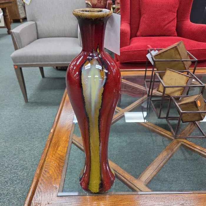 TALL RED & YELLOW VASE BA