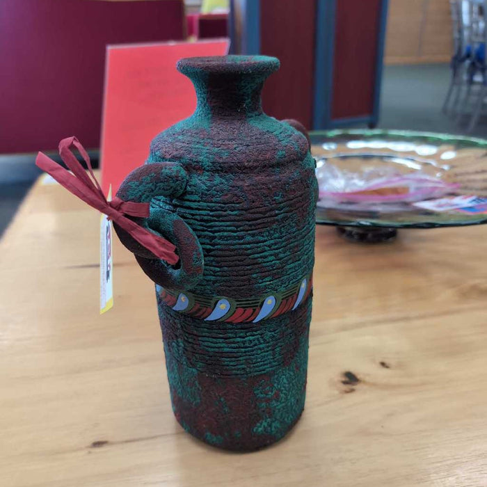 TEAL & RED VASE BA