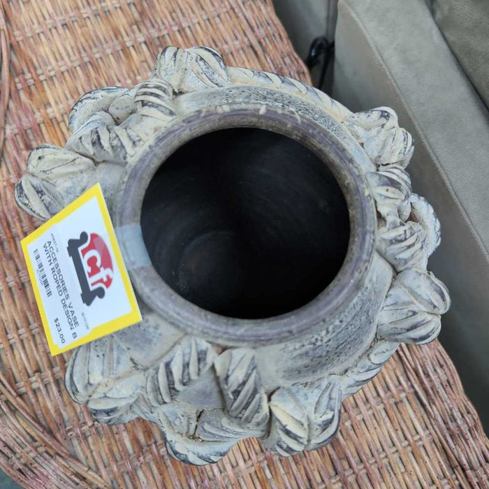 VASE WITH ROPED DESIGN BA