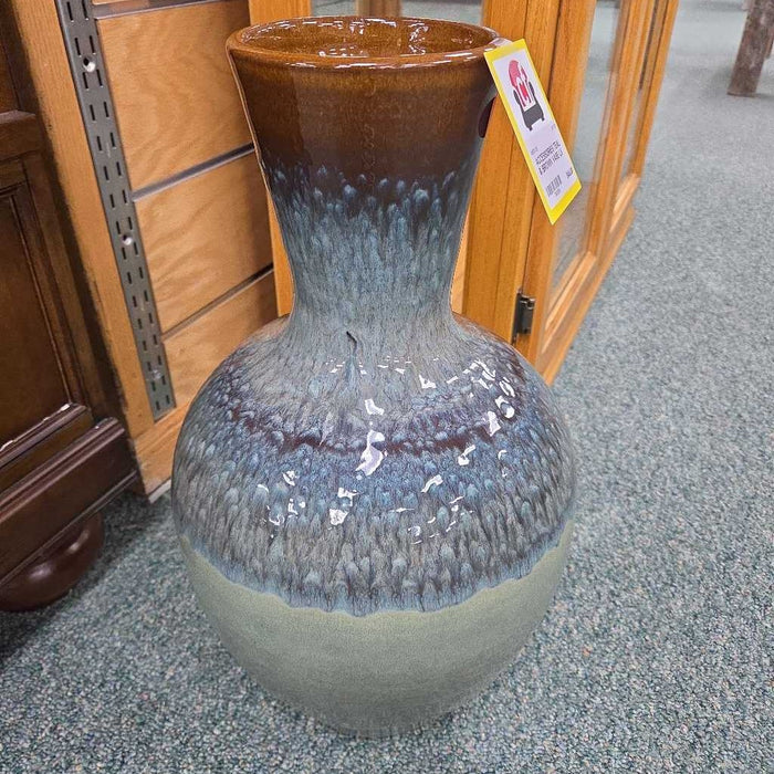 TEAL & BROWN VASE LS