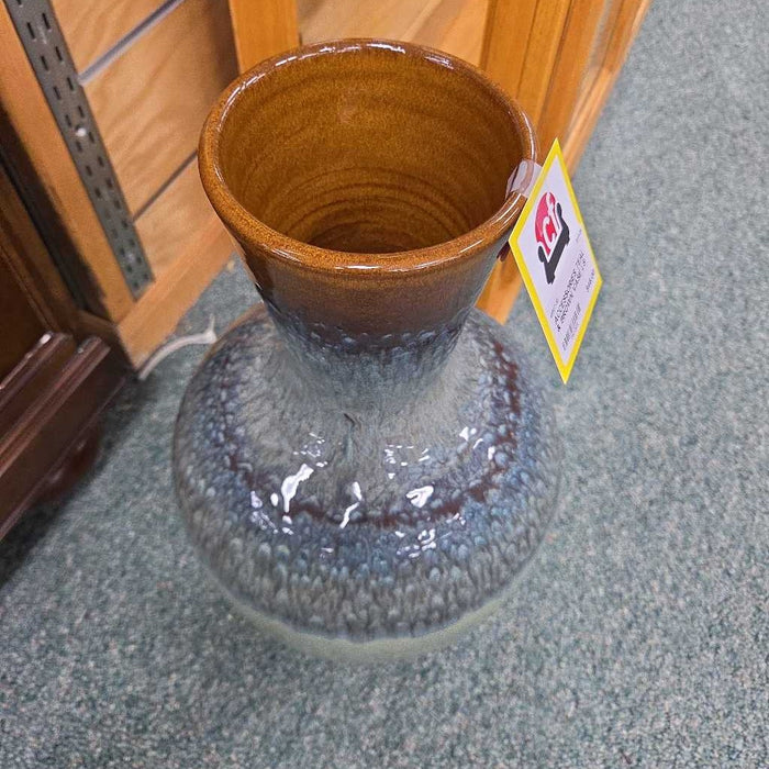 TEAL & BROWN VASE LS