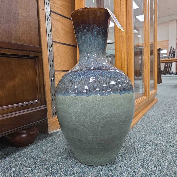 TEAL & BROWN VASE LS