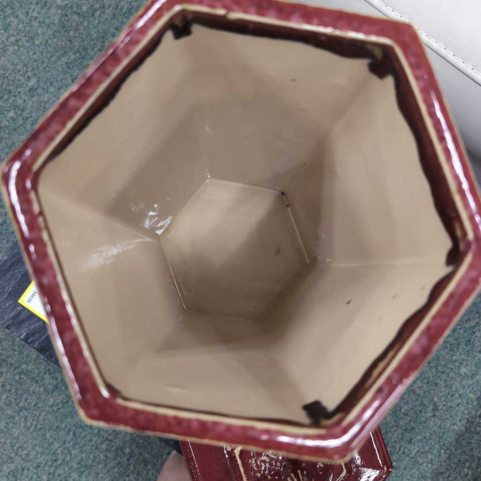 RED VASE WITH LID BA