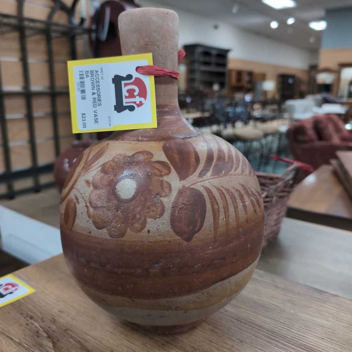 BROWN & RED VASE BA