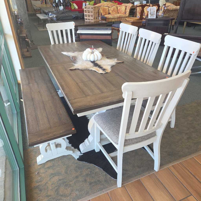 TABLE 5 CHAIRS 1 BENCH 1 LEAF CKK