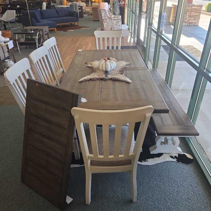 TABLE 5 CHAIRS 1 BENCH 1 LEAF CKK