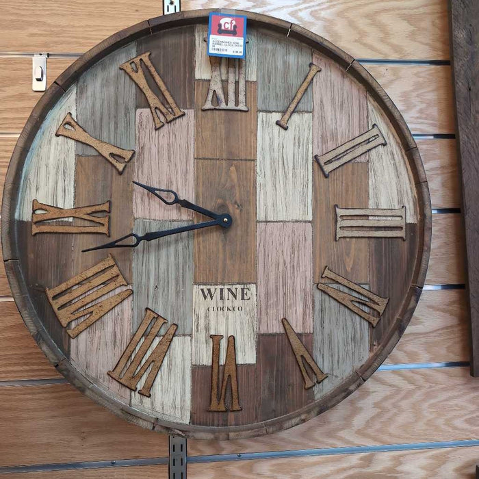 WINE BARREL CLOCK DECOR MI